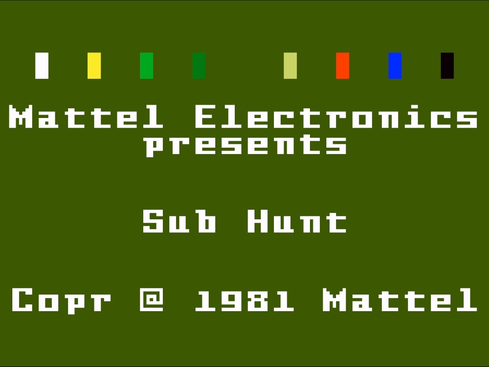 Title Screen of Sub Hunt for Intellivision